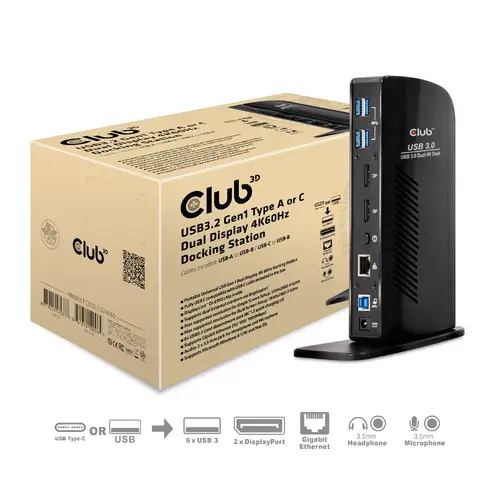 USB3.2 Gen1 Type A or C Dual Display 4K60Hz Docking Station DisplayLink® Certified - Imagen 9