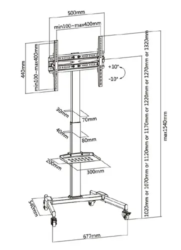 Carro universal para TV de 32"-55 - Imagen 9