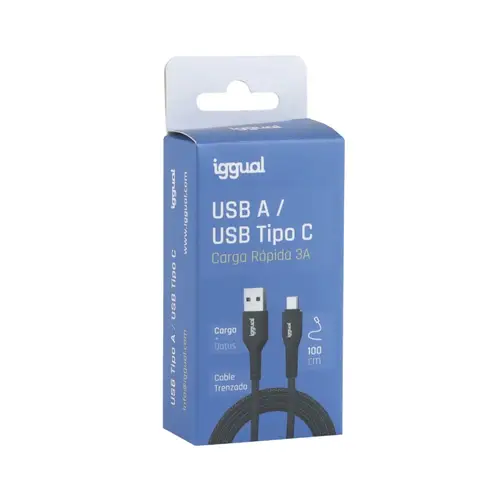 Cable USB-A a tipo C 3A 100 cm trenzado - Imagen 3