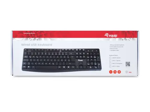 245211 teclado Oficina USB QWERTY Español Negro - Imagen 3