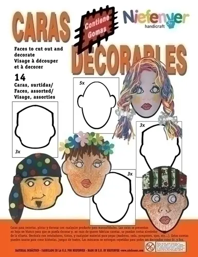CARETA CART. CARAS DECORABLES PACK 14