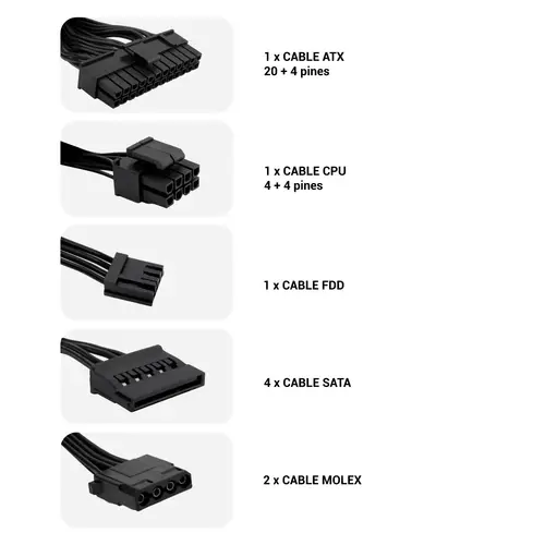 FUENTE DE ALIMENTACION ATX BASIC 500GR 500W - Imagen 2