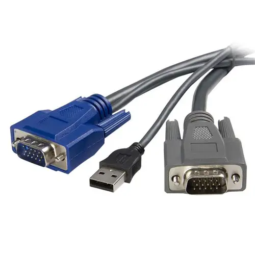 Cable KVM USB VGA 2 en 1 Ultra Delgado - 1,8m - Imagen 1