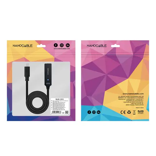 10.01.1311 cable USB USB 3.2 Gen 1 (3.1 Gen 1) 5 m USB C Negro - Imagen 6