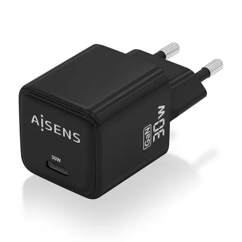Cargador Gan 30W, 1xUSB-C PD3.0 QD4.0, Negro - Imagen 2