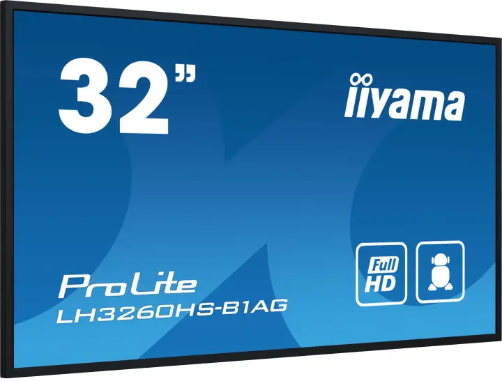 LH3260HS-B1AG pantalla de señalización Pizarra de caballete digital 80 cm (31.5") LED Wifi 500 cd / m² Full HD Negro Procesador incorporado Android 11 24/7