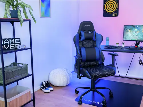 GXT 708B Resto Silla para videojuegos universal Negro, Azul - Imagen 7
