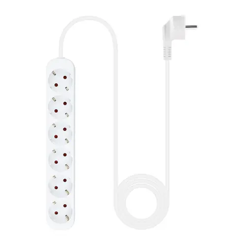 Regleta de Enchufes con 6 Tomas, 1.4 m, Blanco - Imagen 2