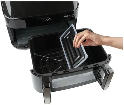FRE-SS-10895 freidora Doble 10,5 L Independiente 2600 W Freidora de aire caliente Negro - Imagen 4