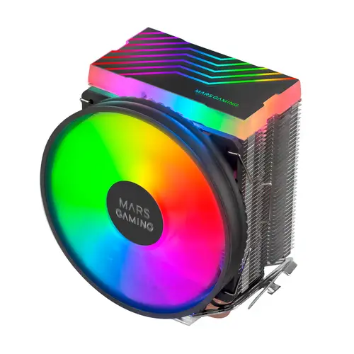 MCPU33, Disipador CPU Dual FRGB, 3 Heatpipes HCT, TDP 140W, Ventilador Ultra-silencioso PWM 11 cm, Color Negro - Imagen 3