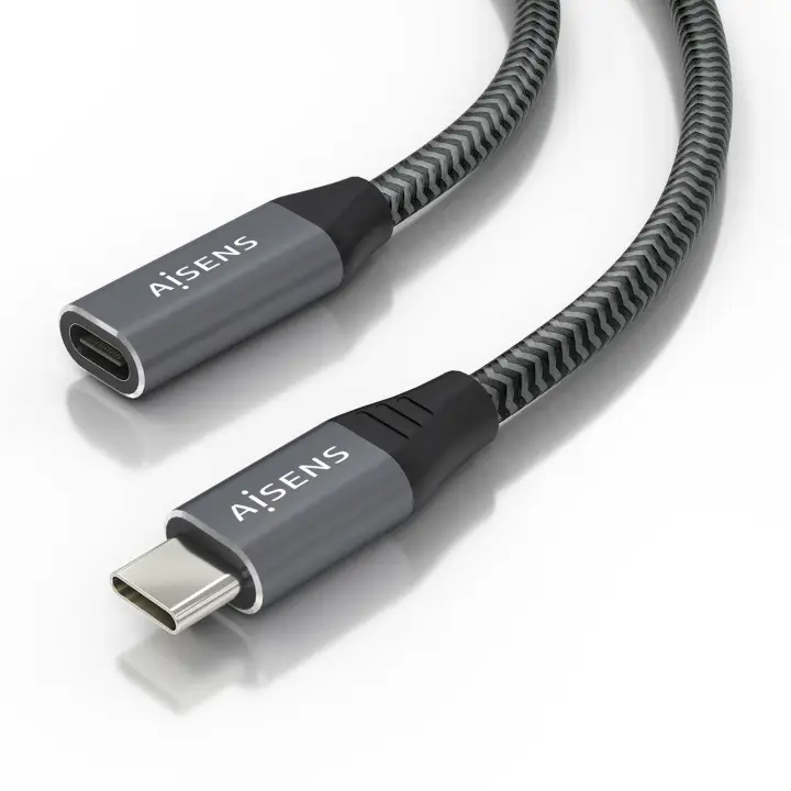 Cable USB 3.2 Gen2x2 Aluminio 20Gbps 8K@30Hz 5A 100W, Tipo USB-C/M-USB-C/H, Gris, 1.5 m