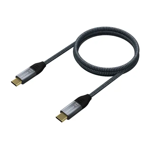 Cable USB 2.0 Aluminio 5A 100W E-Mark, USB-C/M-USB-C/M, Gris, 2.0M - Imagen 2