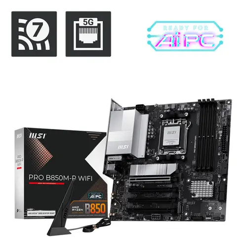 PRO B850M-P WIFI AMD B850 Zócalo AM5 micro ATX - Imagen 1