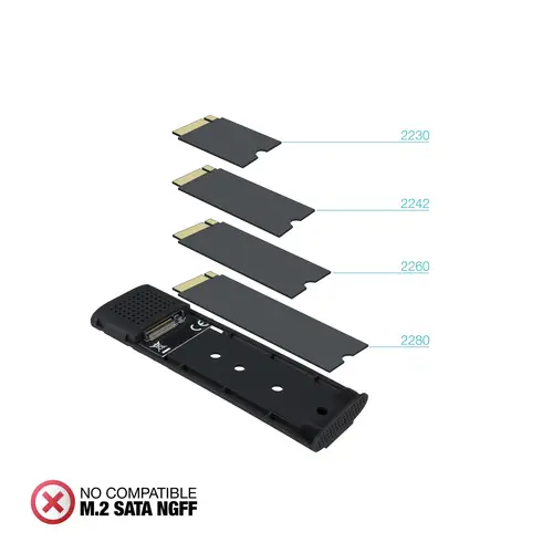 Caja Externa para SSD M.2 NVMe PICe, Negra - Imagen 4