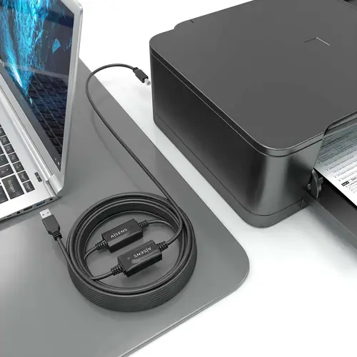 Cable USB 2.0 con Amplificador, Tipo A/M-B/M, Negro, 15m - Imagen 4