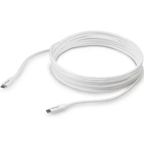 Cable 4m USB-C a USB-C con capacidad para Entrega de Alimentación de 5A - USB Tipo C - Cable de Carga USBC - USB 2.0 - Blanco - Imagen 4