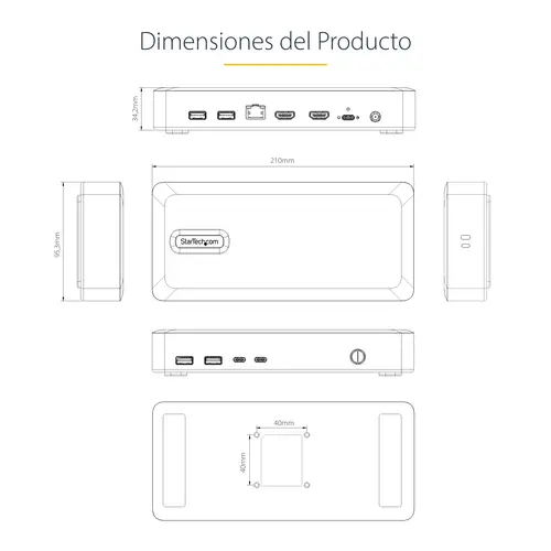 Docking Station USB4 - USB-C de 40Gbps - Vídeo Doble HDMI - Hasta 2x 4K 60Hz 4:4:4 (RGB) o 2x 4K 120Hz 4:2:2 - con Hub Ladrón 6x USB - 2,5GbE - PD 100W - Docking Station USB Tipo C - Imagen 19