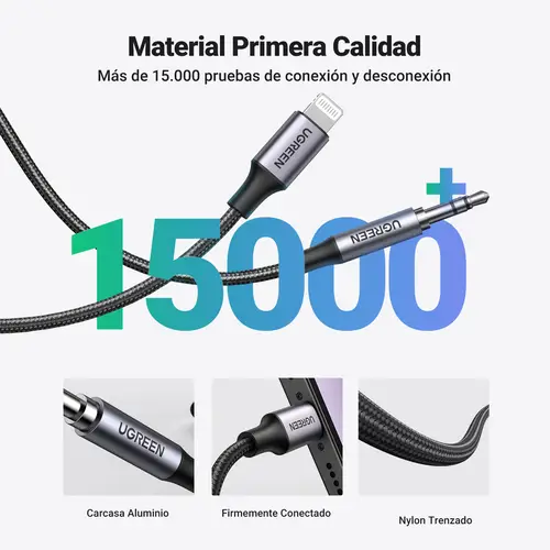 70509 cable de teléfono móvil Plata 1 m 3,5mm Lightning - Imagen 6