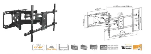 650324 Soporte de pared para TV inclinable/giratorio de 37"-90 - Imagen 12