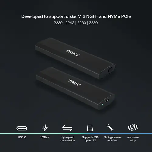 Shura Caja externa para unidad de estado sólido (SSD) Negro M.2 - Imagen 2