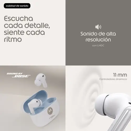 moto buds 2 plus Auriculares Inalámbrico Dentro de oído Llamadas/Música Bluetooth Blanco - Imagen 12