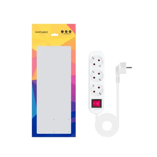 Regleta de Enchufes con 3 Tomas con Interruptor, 1.4 m, Blanco - Imagen 3