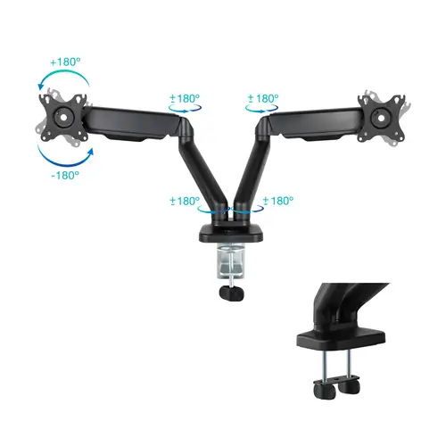 Soporte de Mesa para 2 Pantallas 17"-32", Negro - Imagen 3