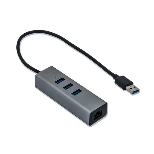 Metal USB 3.0 HUB 3 Port + Gigabit Ethernet Adapter - Imagen 2