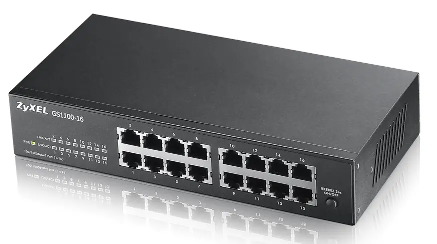 GS1100-16 No administrado Gigabit Ethernet (10/100/1000) Negro