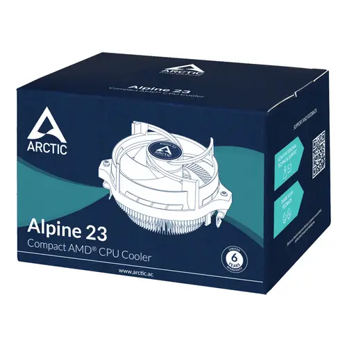 Alpine 23 - Compact AMD CPU-Cooler Procesador Refrigerador de aire 9 cm Aluminio, Negro 1 pieza(s) - Imagen 7