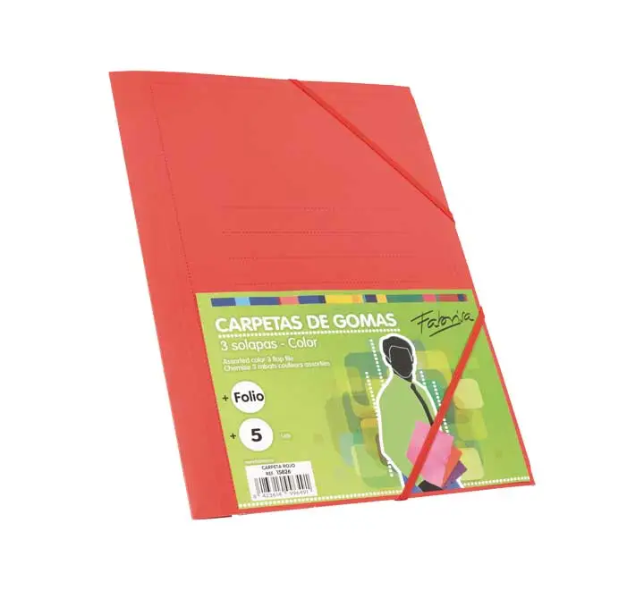 CARPETA GOMAS FABRISA CARTON Fº ROJO 15826
