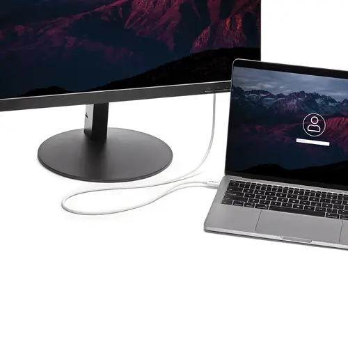 Cable Thunderbolt 3 Pasivo de 2m - 20Gbps - PD 100W - Vídeo 4K - Cable Thunderbolt - Certificado Thunderbolt - Compatible con USB4 / Modo Alt DP - Thunderbolt 4 - USB 3.2 - USB-C - Blanco - Imagen 2