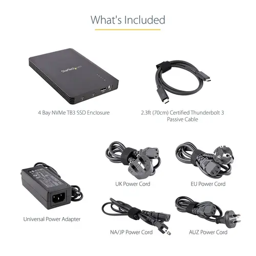 Caja Thunderbolt 3&trade  de 4 Bahías NVMe M.2 para SSD, con 1 Puerto de Vídeo DisplayPort y 2 Thunderbolt 3, 40gbps, con Fuente de Poder de 72W, Caja Externa para Disco Duro - Imagen 13