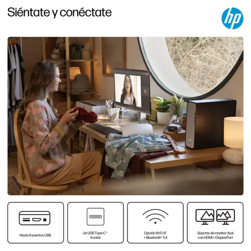 OmniDesk Slim Desktop S03-0010ns PC 300 8 GB DDR5-SDRAM 512 GB SSD Windows 11 Home Torre Plata - Imagen 7