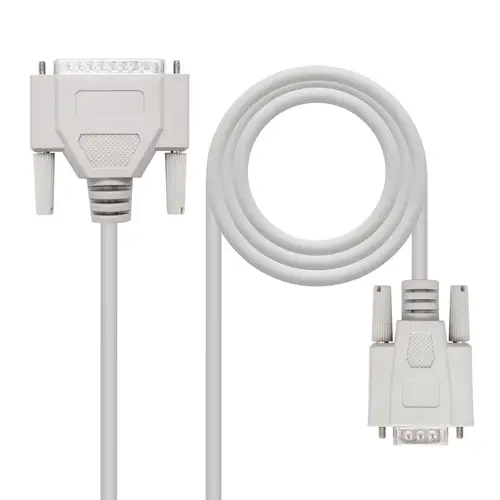 CABLE SERIE NULL MODEM DB9/H-DB25/M 1.8 M - Imagen 1