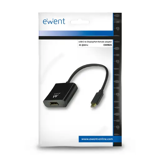 EW9825 adaptador de cable de vídeo 0,15 m USB Tipo C DisplayPort Negro - Imagen 4