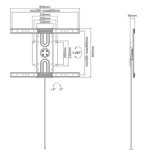 650331 Soporte de pared giratorio universal para TV de 37"-80 - Imagen 9