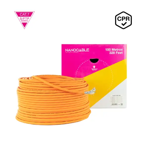 Cable de Red CAT.7 LSZH SFTP PIMF AWG23, Naranja, 100 m - Imagen 4