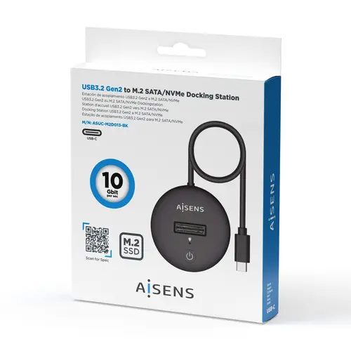 USB-C Dock M.2 (NGFF) ASUC-M2D013-BK SATA/NVMe A USB3.1 Gen2, Negra - Imagen 4