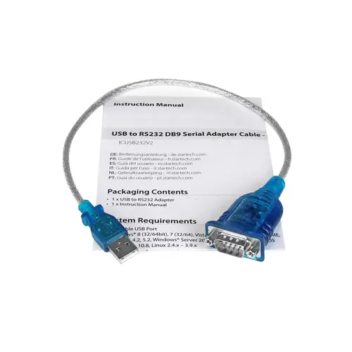 Cable Adaptador USB a Serie RS232 de 1 Puerto Serial DB9 - Macho a Macho - Imagen 6