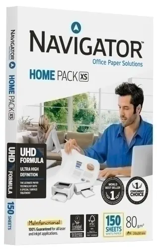 PAPEL A4 NAVIGATOR  80g 150h HOME PACK - Pack de 12 unidades
