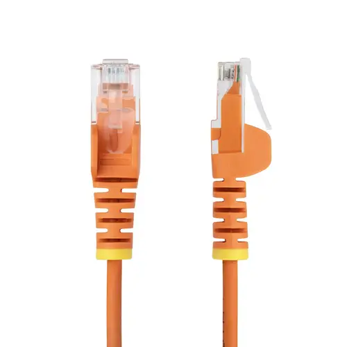 Cable de Red Ethernet CAT6 Delgado sin Enganches Naranja de 10m - Cable RJ45 Snagless Slim de 28AWG - Alambre de Cobre Puro - PoE 100W - con Alivios de Tensión - LSZH - Probado con Fluke - Imagen 2
