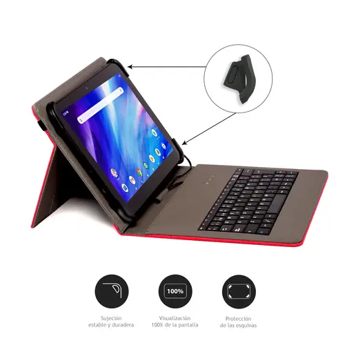 FUNDA TECLADO USB DE 9,7" A 10.5" ROJA - Imagen 2