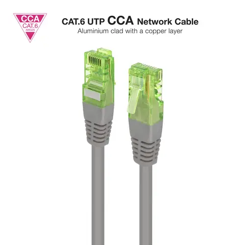 Cable de Red Latiguillo RJ45 CAT.6 UTP AWG26 CCA, Gris, 30 cm - Imagen 2