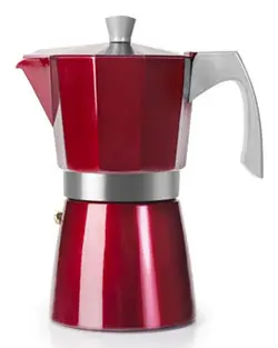 623206 cafetera manual Cafetera italiana 0,3 L Rojo, Acero inoxidable