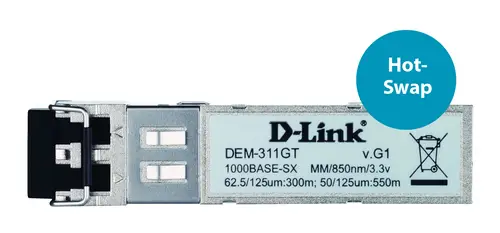 DEM-311GT red modulo transceptor Fibra óptica 1000 Mbit/s SFP 850 nm - Imagen 3