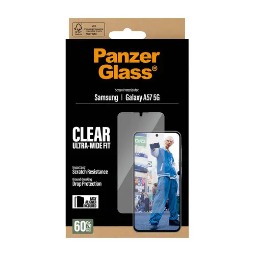 ® Screen Protector Samsung Galaxy A57 5G | Ultra-Wide Fit w. EasyAligner Protector de pantalla 1 pieza(s) - Imagen 3