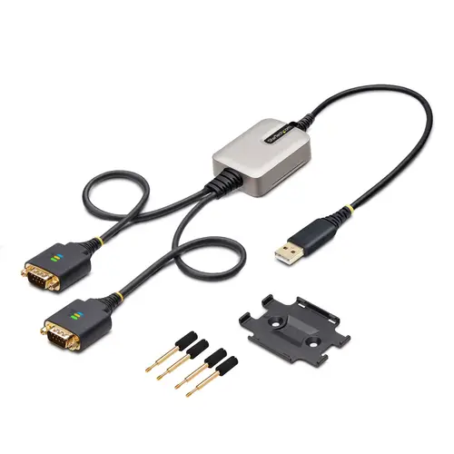 Cable Adaptador USB a 2 Puertos Serie de 60cm - Cable Conversor USB a Serial - Retención COM - FTDI - Protección ESD Nivel 4 - Tornillos Intercambiables -Win/macOS/ChromeOS/Linux - Imagen 8