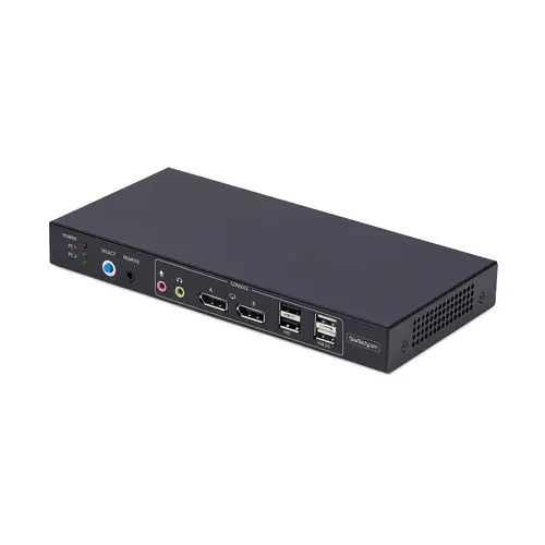 Switch KVM DisplayPort de 2 Puertos y 2 Pantallas - Conmutador KVM con Hub USB de 4 Puertos - con Matriz de Vídeo Dual View - 4K60Hz - Conmutado por Teclas de Acceso Rápido - DP 1.2 - TAA - Imagen 1
