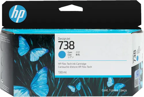 Cartucho de tinta cian DesignJet 738 de 130 ml - Imagen 1